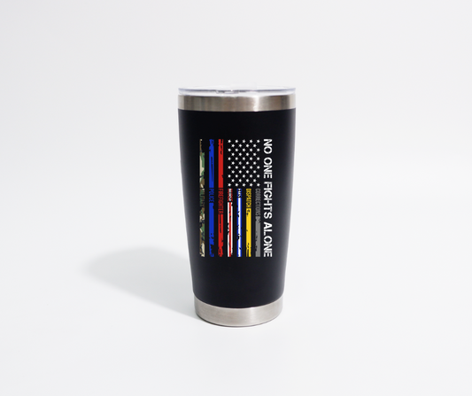 No One Stands Alone Emergency Services Coffee Tumbler - Black